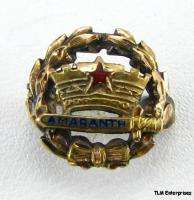 ORDER of AMARANTH   Masonic Badge Crown 10k Gold PIN  