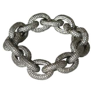 Cubic Zirconia Pavé Link Bracelet   Black