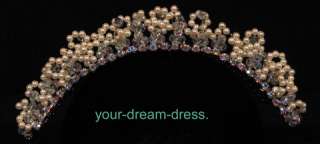 Headpiece Tiara Pearls Crystals Rhinestones Wedding Bridal Brand New 