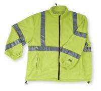   QTY 10  Yellow Green Safety Fleece Jackets W/Reflective  
