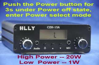 20W FM RADIO STATION TRANSMITTER +Antenna +Power Black  