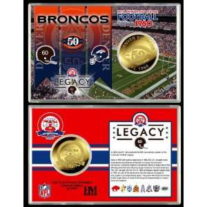   Broncos AFL 50th Anniversary 24KT Gold Coin Card 