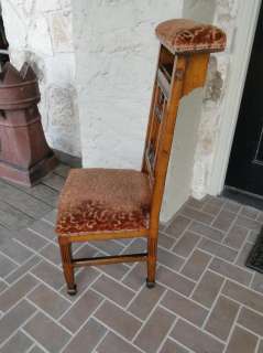 Antique French Prayer Chair~Gothic Victorian~Carved Cross~Kneeler Prie 