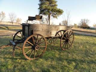 Original Antique Horse Drawn Wagon Weber Western Horsedrawn Wooden 