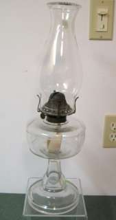 Antique Kerosene Miller Oil Glass Table Pedestal Lamp Lantern Dotted 