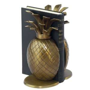 Andrea by Sadek 8.5 Antique Brass Pineapple Bookends  