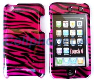 Ipod Touch 4G 4th Gen Hot Pink Zebra Hard Case Cover  