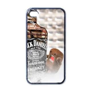 Domo Kun Oh Wow Jack Daniel Whiskey Apple iPhone 4 Hard Black Case 