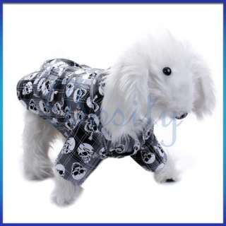 Pet Dog Clothes Puppy Apparel Shirt w Skull Pattern S  