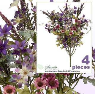   Four 20 Daisy & Tweedia Mixed Flower Bushes Artificial Silk Plants