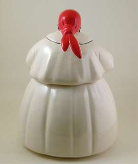 MCCOY JEMIMA MAMMY COOKIE JAR RED WHITE CHECKED APRON  