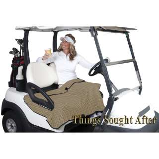 SEAT BLANKET for Golf Car Plush Fleece Cart Bench Cover Quilted Lap 