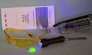 Fluid Gas Leak Detector 12 LED UV & Safety Glasses  