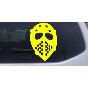Hockey Mask Sports Car Window Wall Laptop Decal Sticker    Yellow 28in 