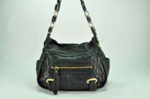 Makowsky Black Leather Shoulder Handbag $188  
