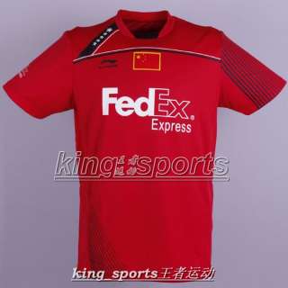 New Li Ning Mens 2011 Badminton /Tennis Open Fedex national flag Shirt 