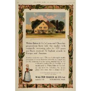  1909 Ad Walter Baker Cocoa Chocolate Cacao Pods Cottage 