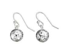 925 sterling silver drop earrings. Diamond cut ball.  