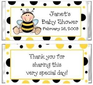 Personalized Bumble Bee Baby Shower Candy Bar Wrapper  