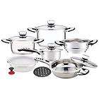   12pc 9 Ply Surgical Stainless Steel Cookware Set Lifetime Warranty