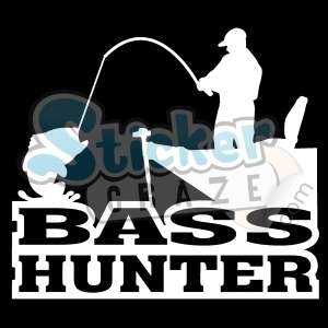 FISH BASS BOAT FISHING STICKER/DECAL CHOOSE SIZE/COLOR  