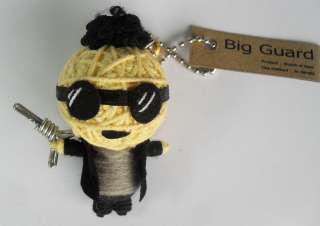 Cute Big Guard Voodoo Doll Keyring Keychain Handmade String Cell Phone 