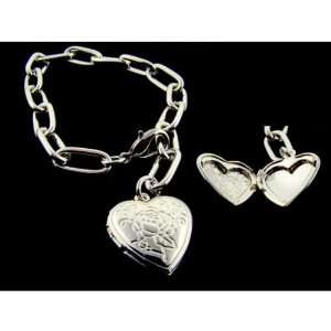  Tiffany Rose Design Heart Locket Bracelet Case Pack 3 