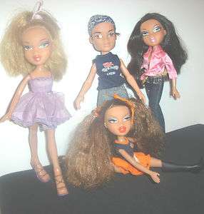 Nice Lot of 4 Bratz Dolls Fully Clothed Includes One Boy & Cheer 