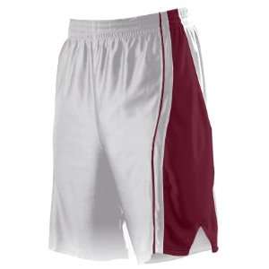  Alleson 547P Adult Dazzle Basketball Shorts WH/MA   WHITE 