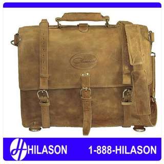 Rustic Vintage Leather Briefcase Backpack Laptop Bag XL  