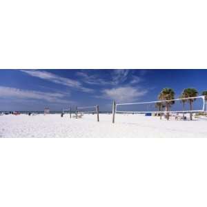 Volleyball Nets on the Beach, Siesta Beach, Siesta Key, Florida, USA 