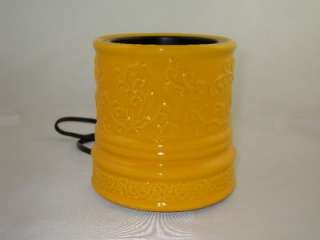 ELECTRIC JAR CANDLE WARMER YELLOW DAISY EMBOSSED CCYDE  