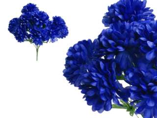 56 Royal Blue Silk Mums Balls Wedding Flowers Bushes  