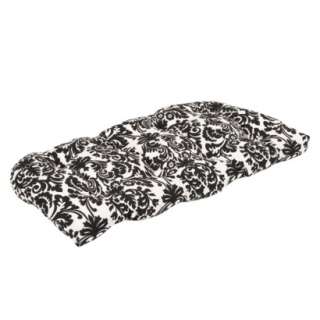   Bench/Loveseat/Swing Cushion   Black/White Floral product details page