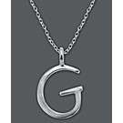 Unwritten Sterling Silver Necklace, Letter G Pendant