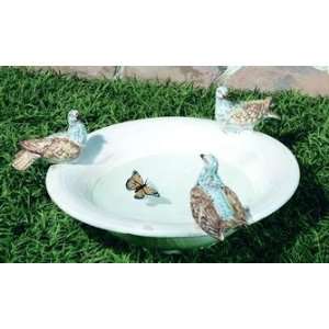  Birdbath Three Doves Ceramic Centerpiece
