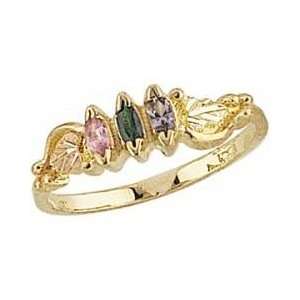   Black Hills Gold Mothers/Family Rings 2 6 4x2MM Birthstones Jewelry