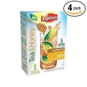 Lipton To Go Stix Iced Black Tea Mix, Tea and Honey, Lemon, 10 Count 