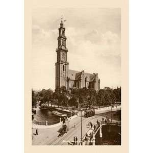  Westmarkt met Westerkerk, Amsterdam   16x24 Giclee Fine Art 