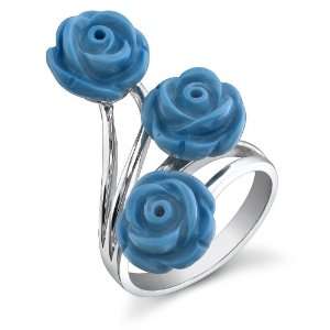 Blue Coral Rose Ring