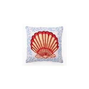  Scallop SeaShell with Blue Coral Pillow