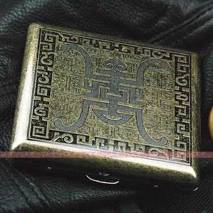 Pure copper cigarette case auto automatic cases 20p Buddha Longevity 
