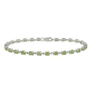  Sterling Silver Peridot Bracelet, 7 Jewelry