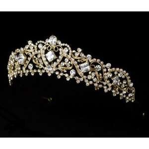  Gold Rhinestone Crystal Bridal Tiara Headband Jewelry