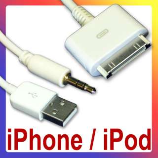 Car CD DVD Player iPhone iPod AUX in Cable USB charger  