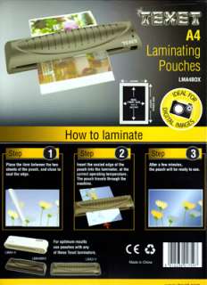 100 A4 Texet Laminator Pouches High Quality Laminating  