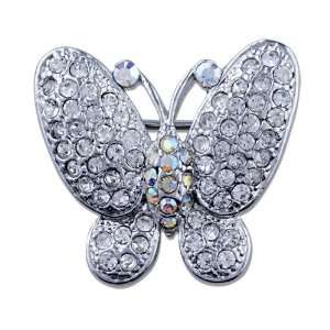    Clear Crystal Butterfly Brooches And Pins Pugster Jewelry