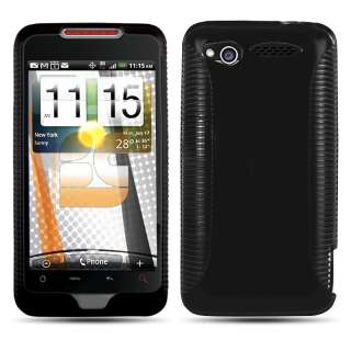FOR HTC MERGE VERIZON CELL PHONE ACCESSORY 2PC BLACK GRIP SKIN SHIELD 