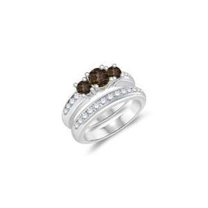  1.30 Cts Brown & White Diamond Three Stone Engagement Ring 