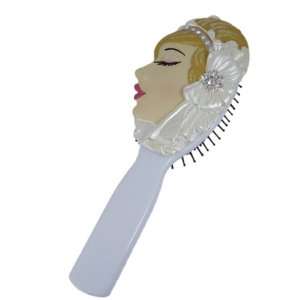  Bridal Hairbrush Hair Brush Bejeweled Side View Blonde 